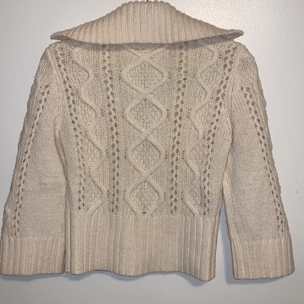 Ann Taylor merino wool 3 button oatmeal sweater cardigan